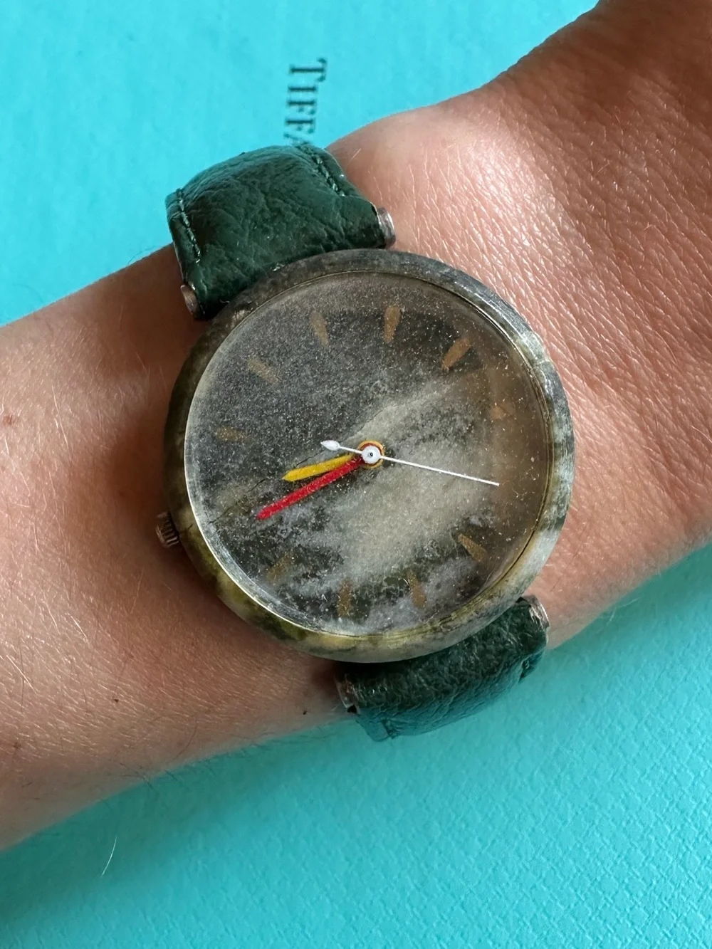 Vintage Connemara Marble Leather Band Watch Needs Battery